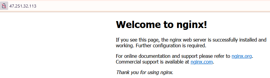 Nginx развернут в Serverless Kubernetes и доступен с помощью Server Load Balancer