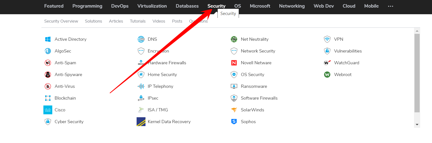 Experts Exchange Security Section (Fig. 14)