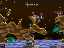 A screenshot from the video game series Worms. Source: Wikipedia
