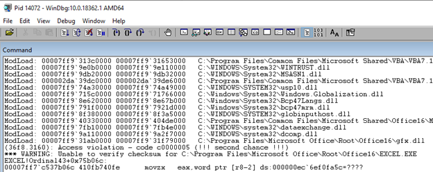 Figure 4: CVE-2021-31174 reproduced on Excel.