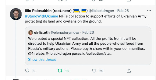 Illia Polosukhin co-founder of NEAR protocol retweeted our announce about NFT collection