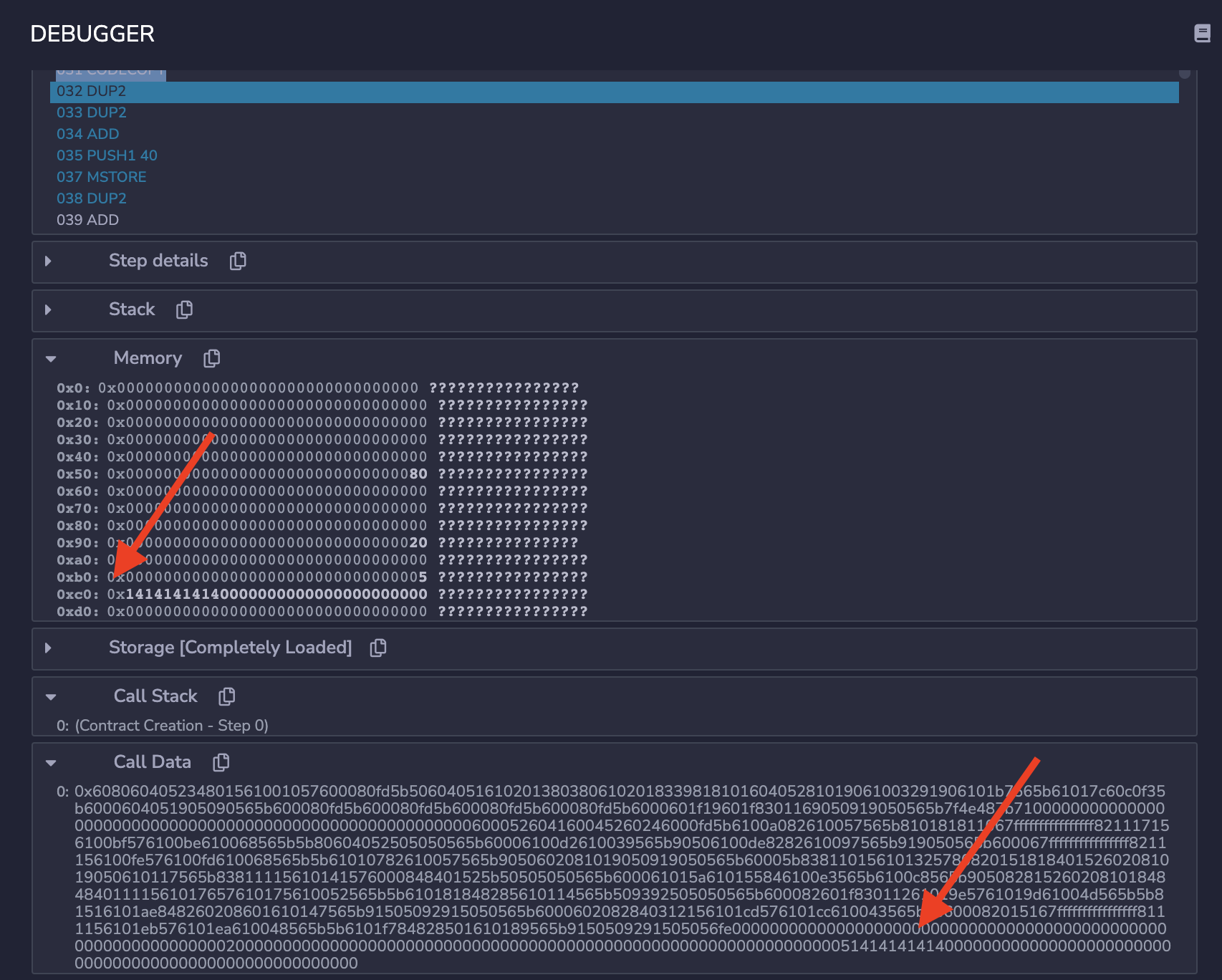 Deployed Contract A - Memory