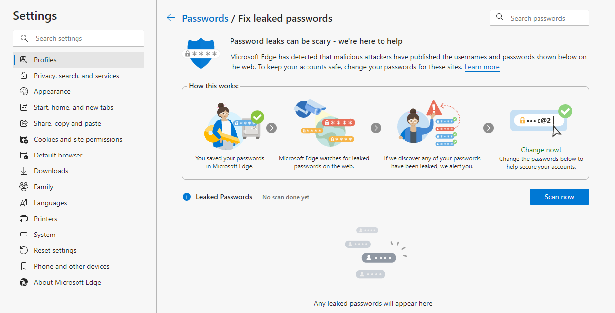 Leaked Password Scanner in Microsoft Edge (Fig. 4).
