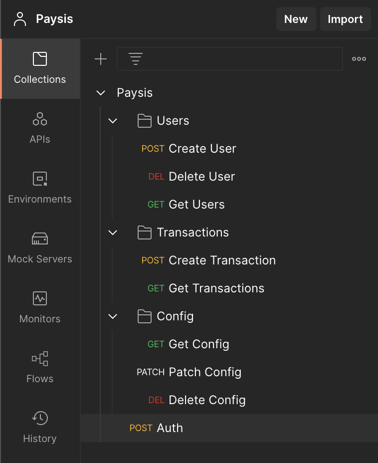 Paysis collection example