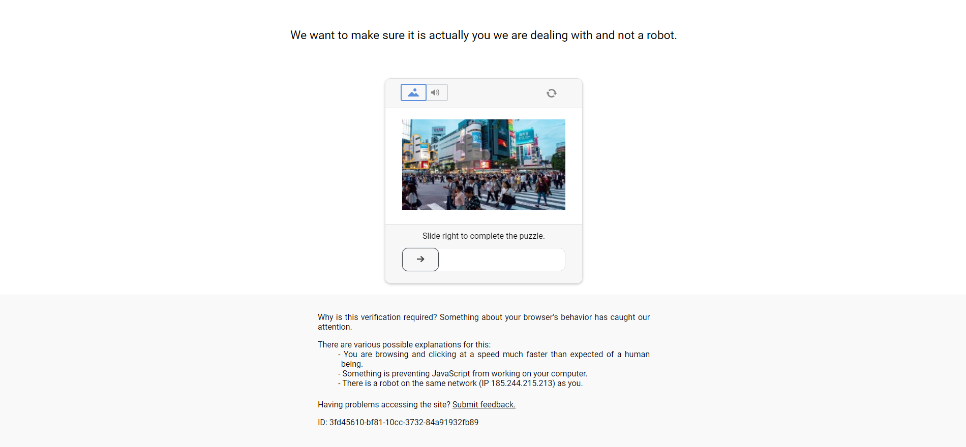 Cloudflare's “Gotcha!” anti-scraping page