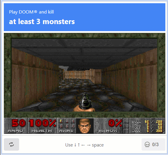 What playing DOOM CAPTCHA looks like (forgive my embarassing performance)