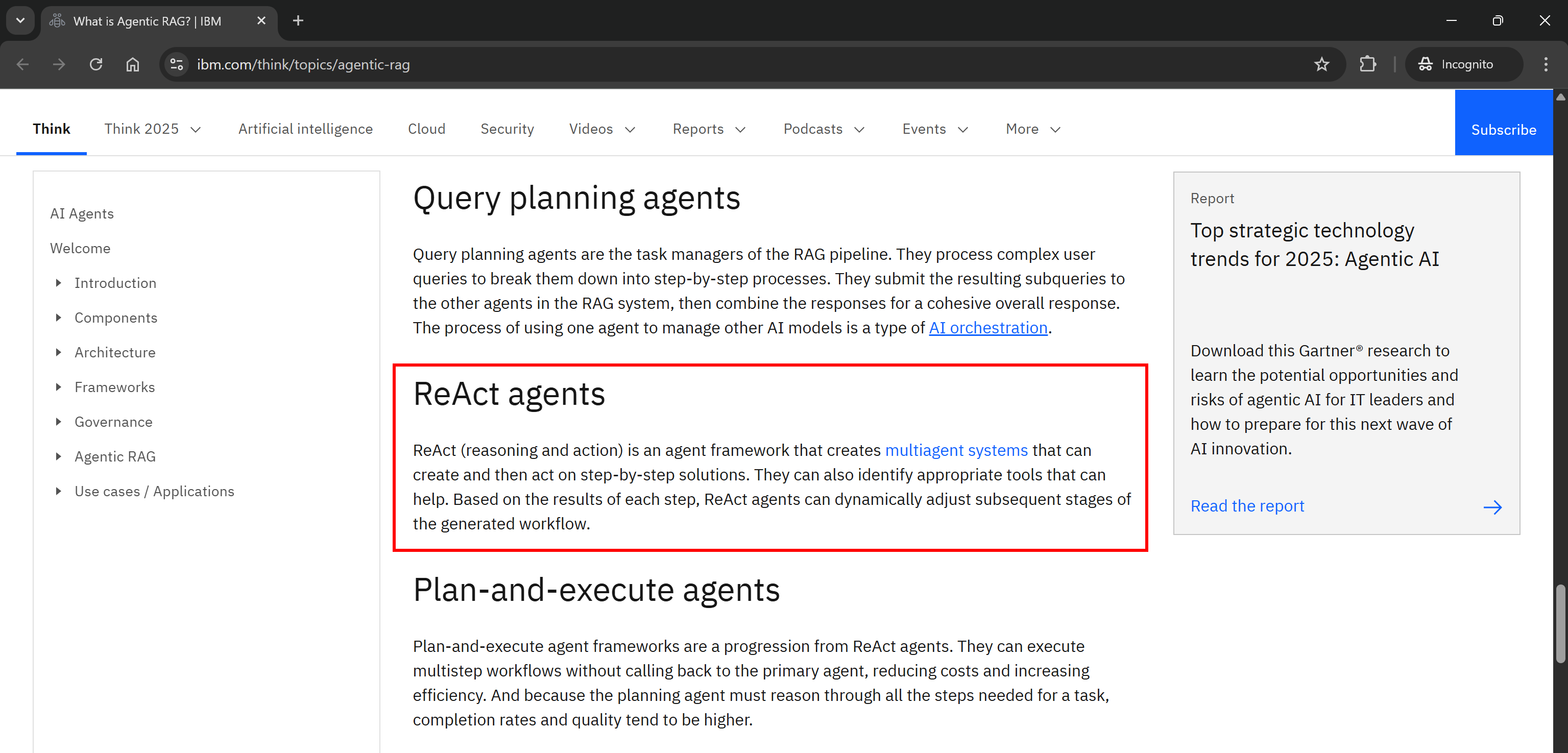 ReAct is a thing even for IBM