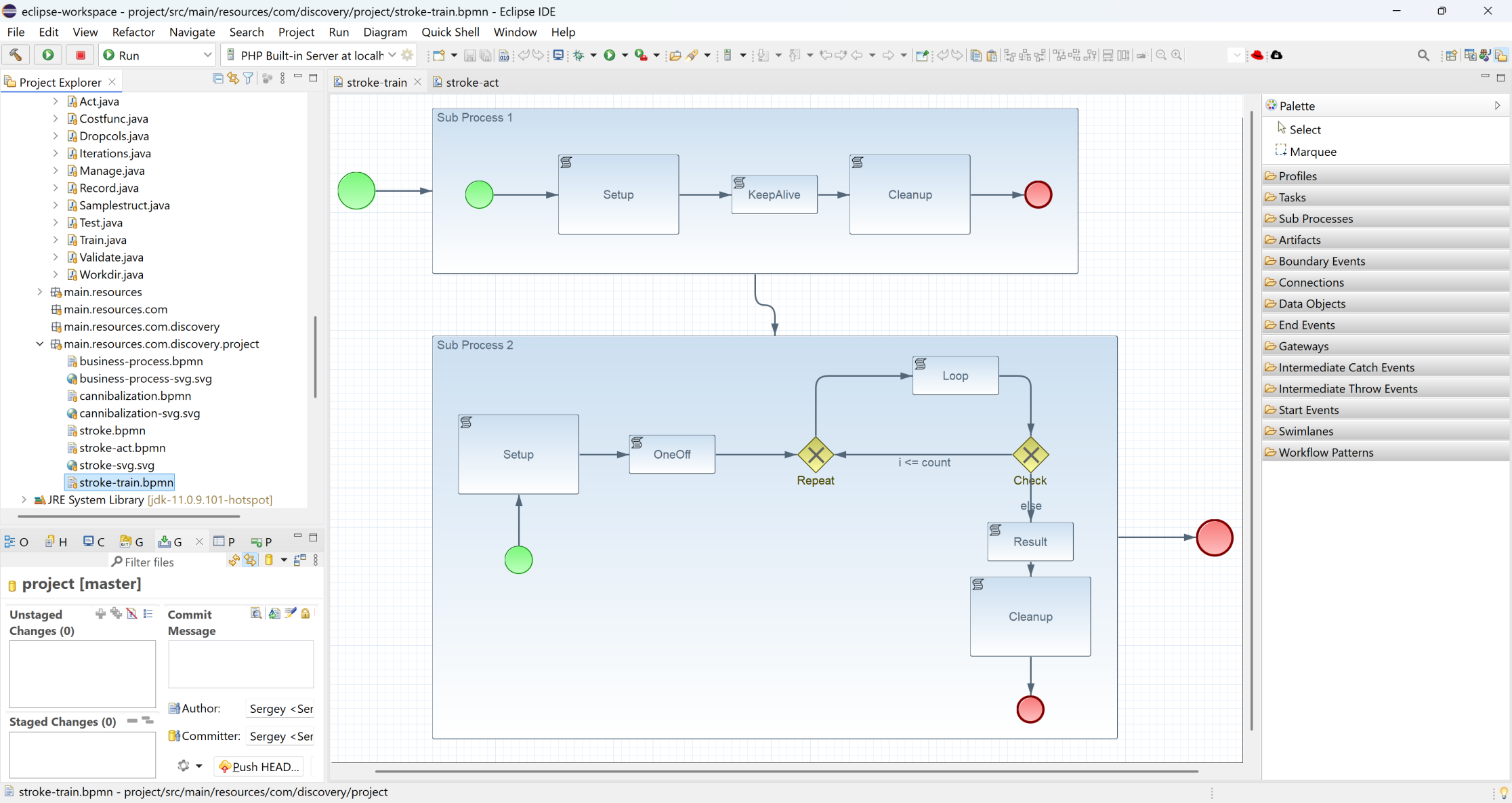 Figure 16 A jBPM business process edited in Eclipse (offline)