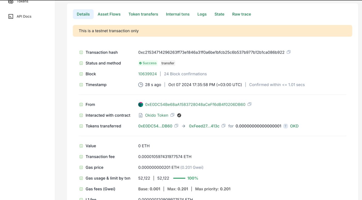 transaction details