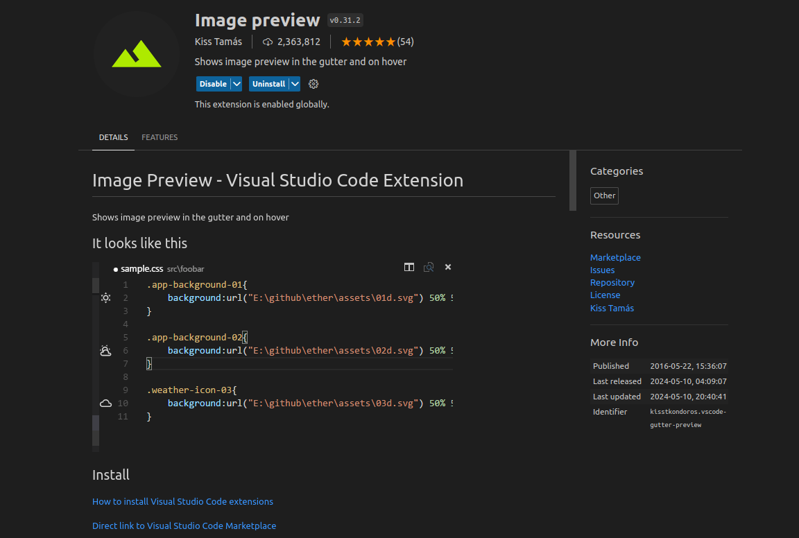 Image Preview extension
