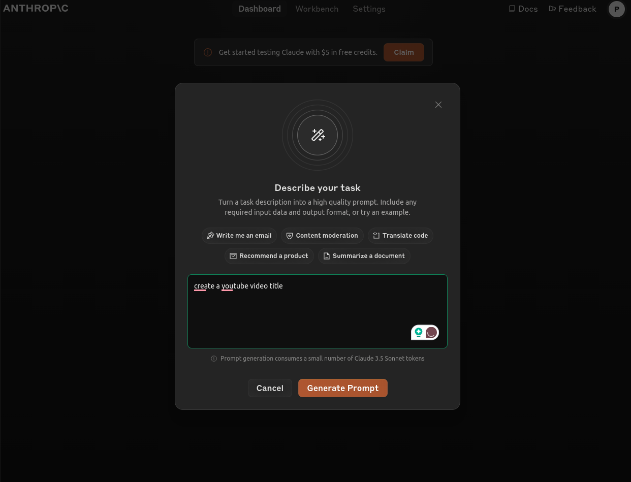 Anthropic Prompt Generator