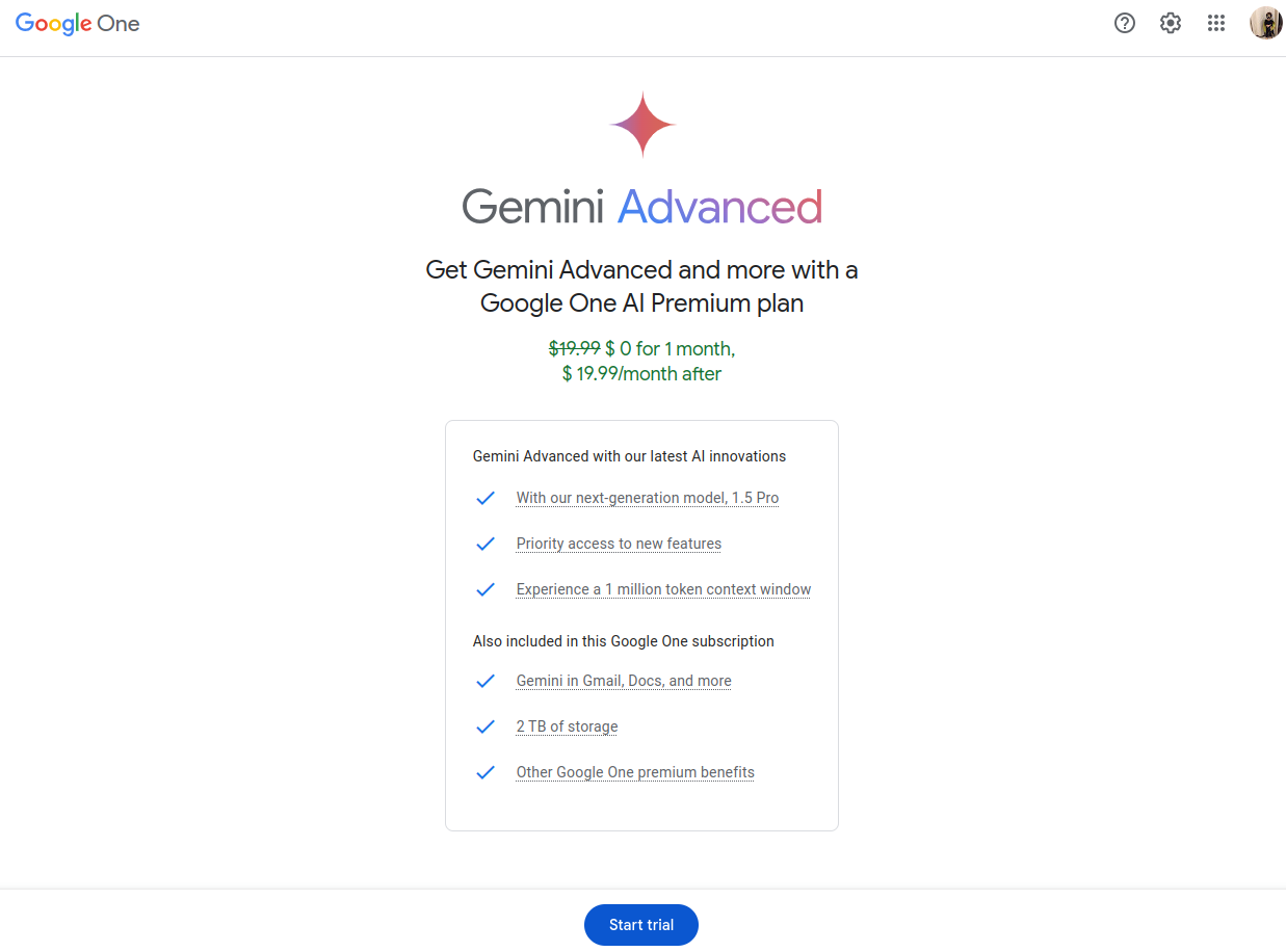 Gemini Advanced Free Trial