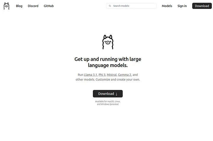 Download the Ollama tool