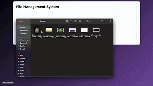 Drag-and-drop file upload interface for easy file selection