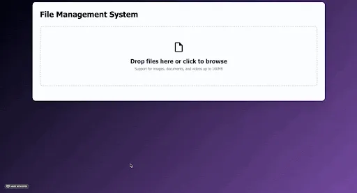 CSS-styled file uploader interface with modern design and responsive layout