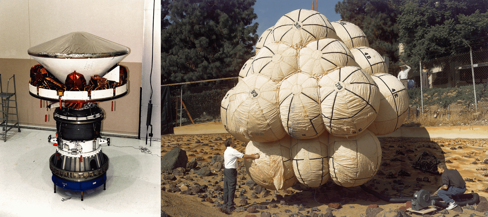 On the left is the assembled module with a protective screen, on the right are the airbag tests