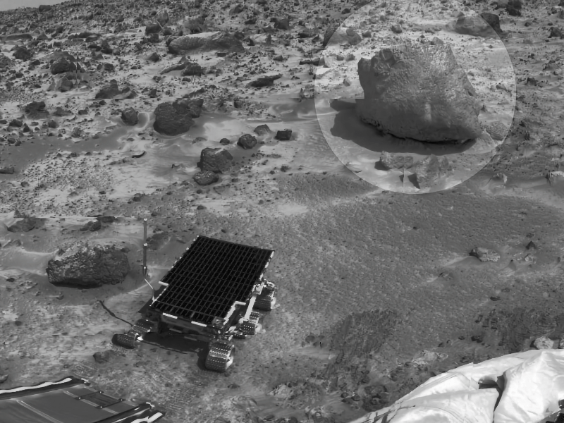 The rover heads towards the Martian rock Barnacle Bill