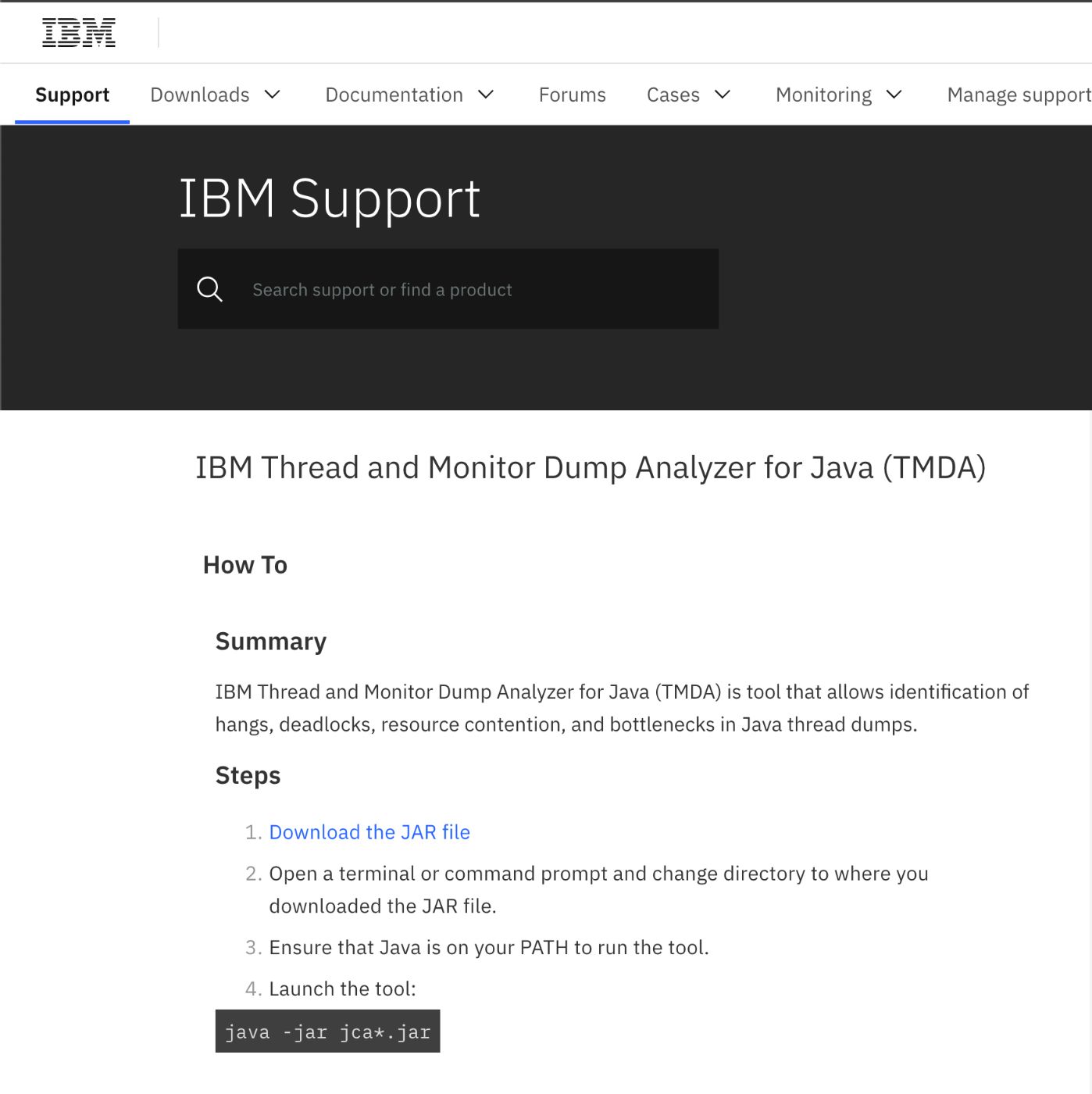 Official IBM dowload page for IBM Thread Analyzer