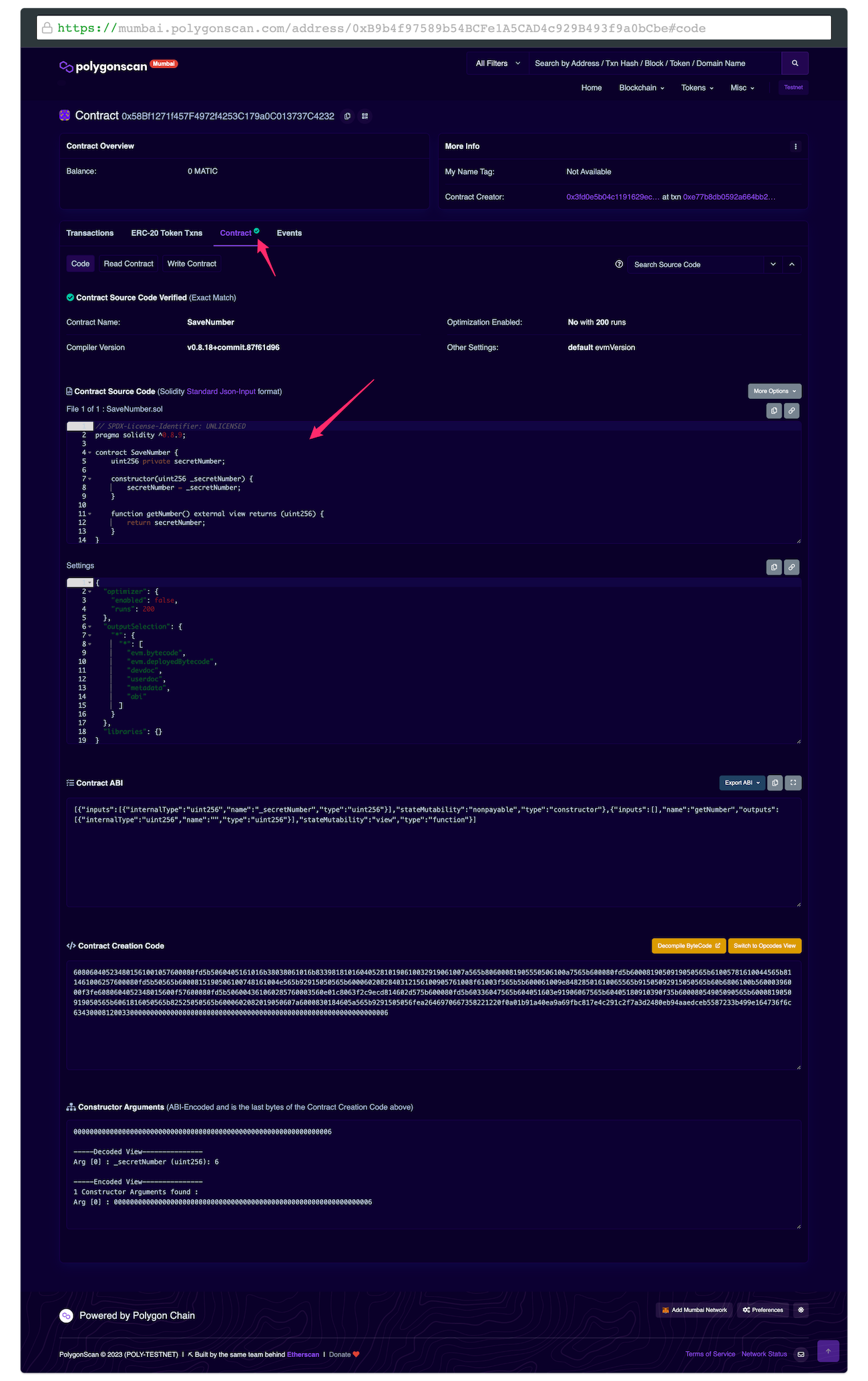 Verified smart contract