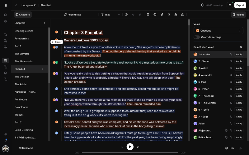 Creating the audiobook with ElevenLabs