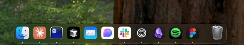 My mac dock on an average day
