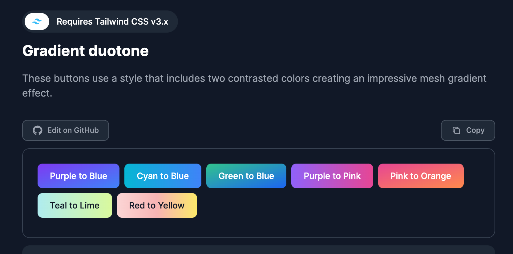 Gradient Tailwind CSS buttons