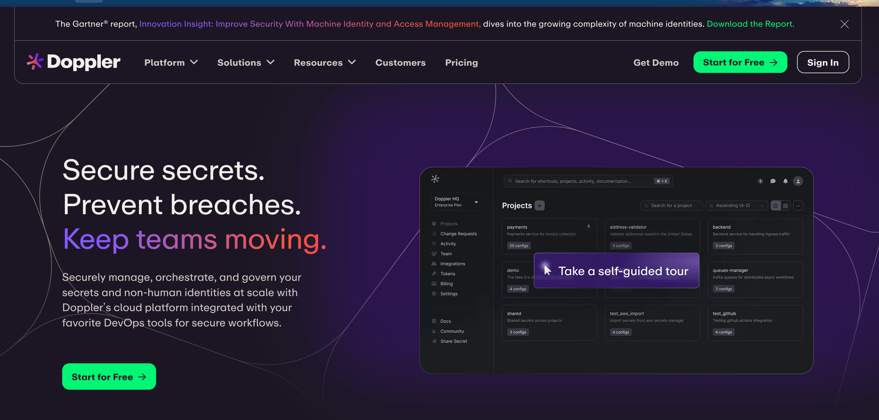 The Doppler landing page. 