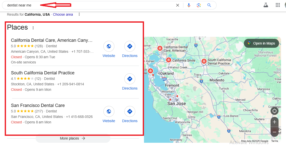 Local SEO screenshot by Adesoji Michael