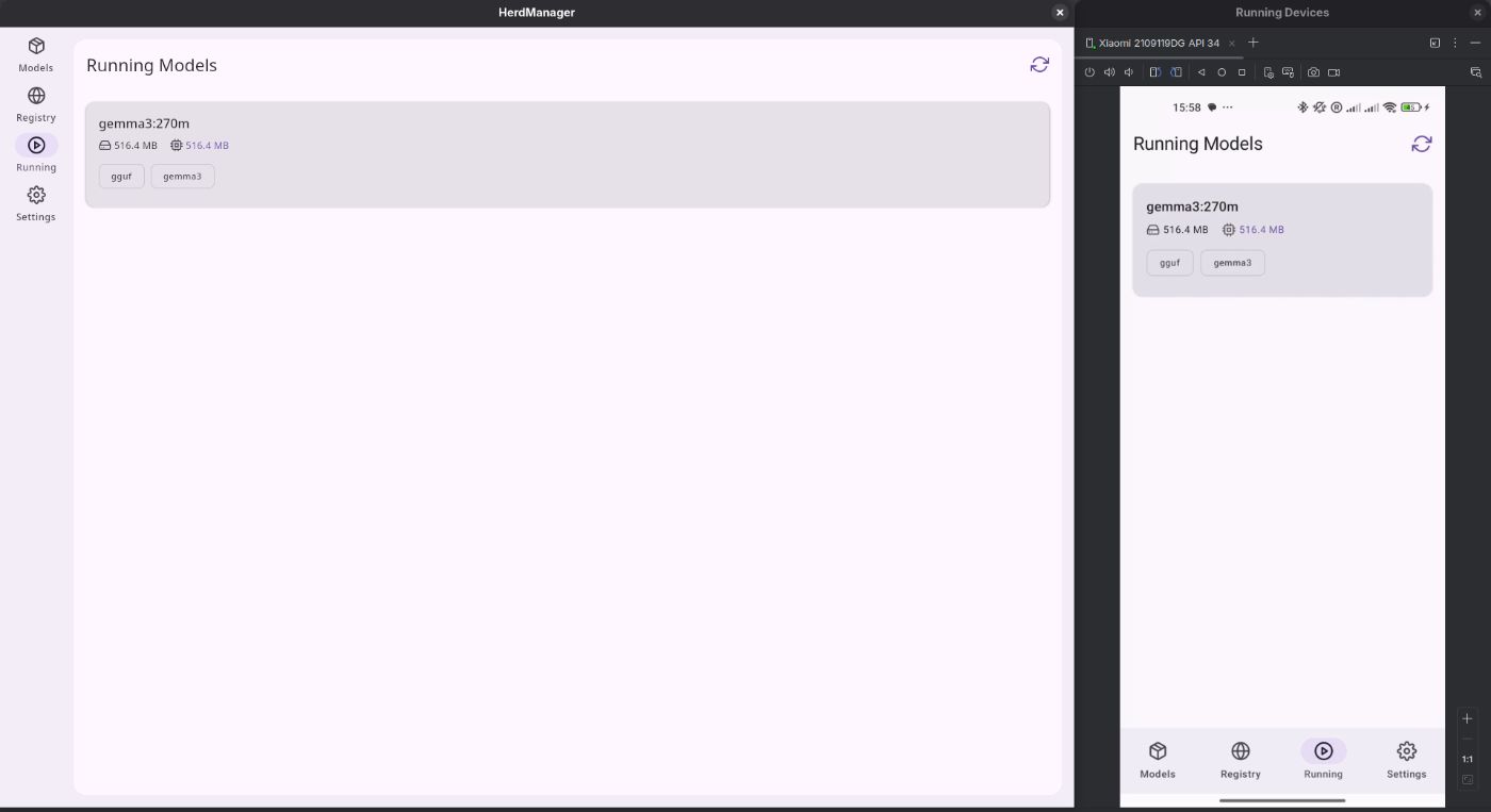 Running Models tab with VRAM usage and an animated refresh icon.