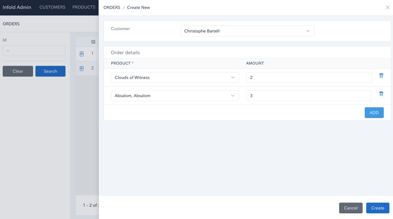 Bulk registration of OrderDetail