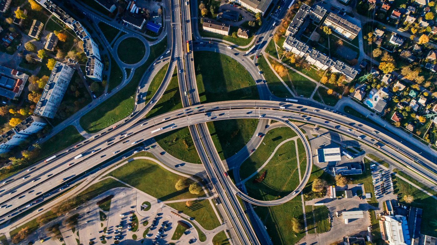 Enormous road intersection.