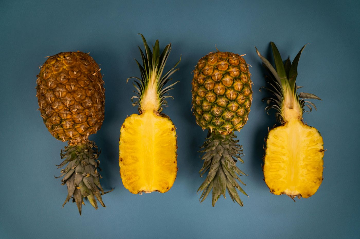 Sliced pineapples.