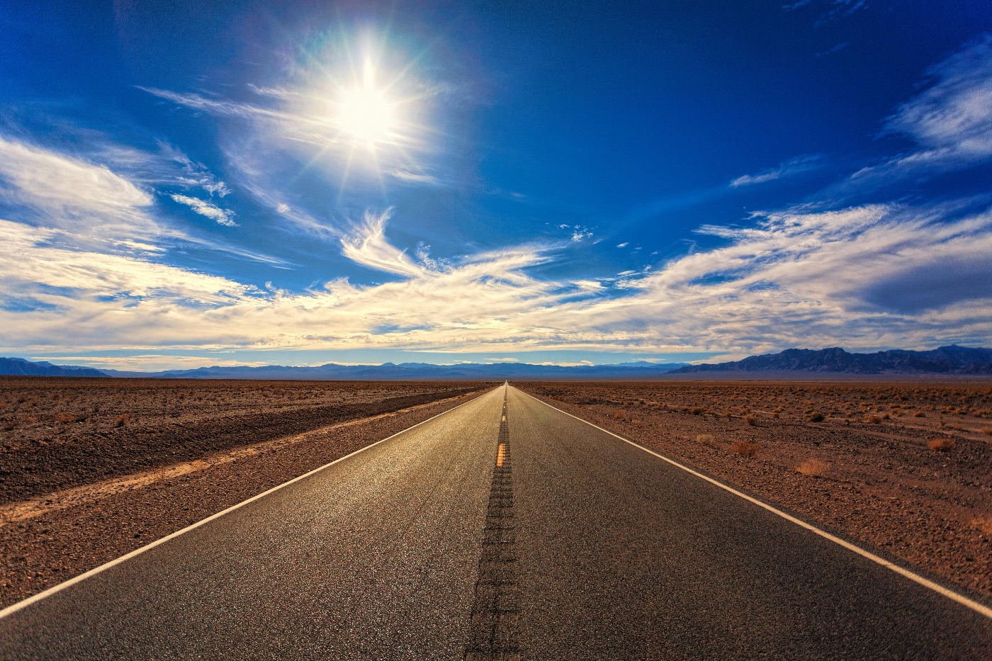 Empty road going to the horizon.