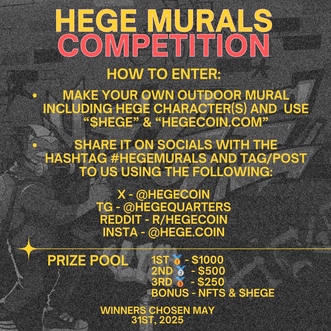 Hege murals competition to run alongside the planned murals worldwide