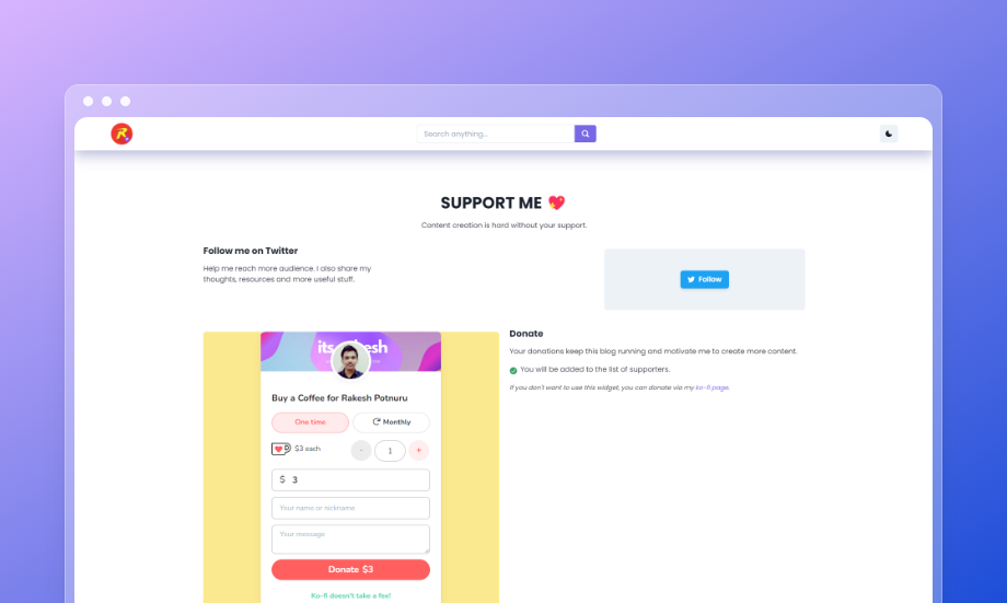 itsrakesh-blog support me page