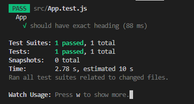 App component test results