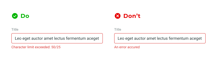 Dos and Don'ts for error messages