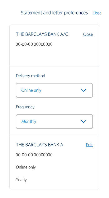 Bank statement generation (monthly/yearly) in the Barclays app