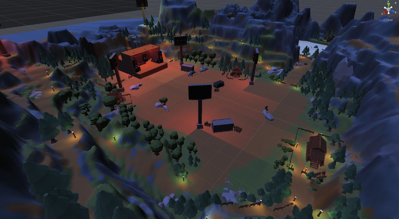 On Map Design in Blockchain Games: A Festival Map for Nearly Friendly Tribes