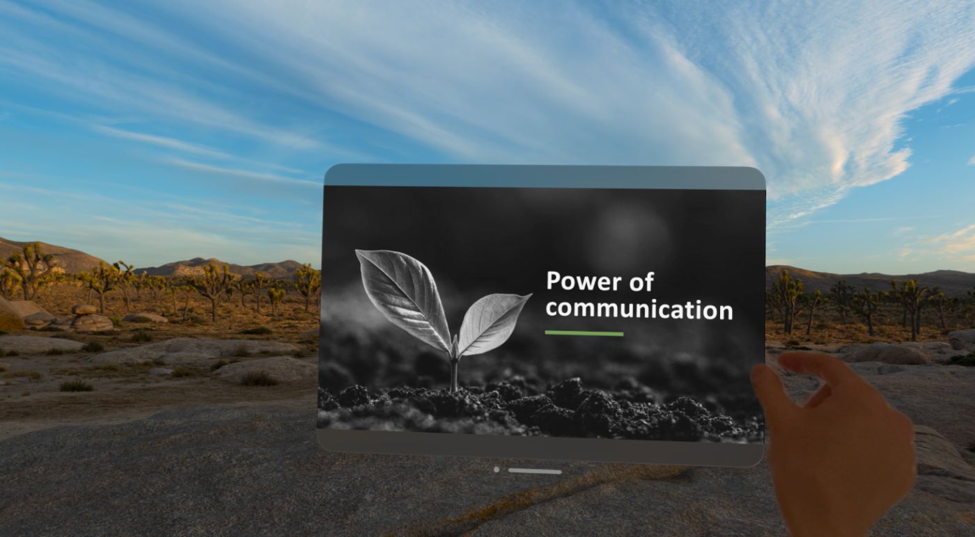 PowerPoint, presenter view in an environment