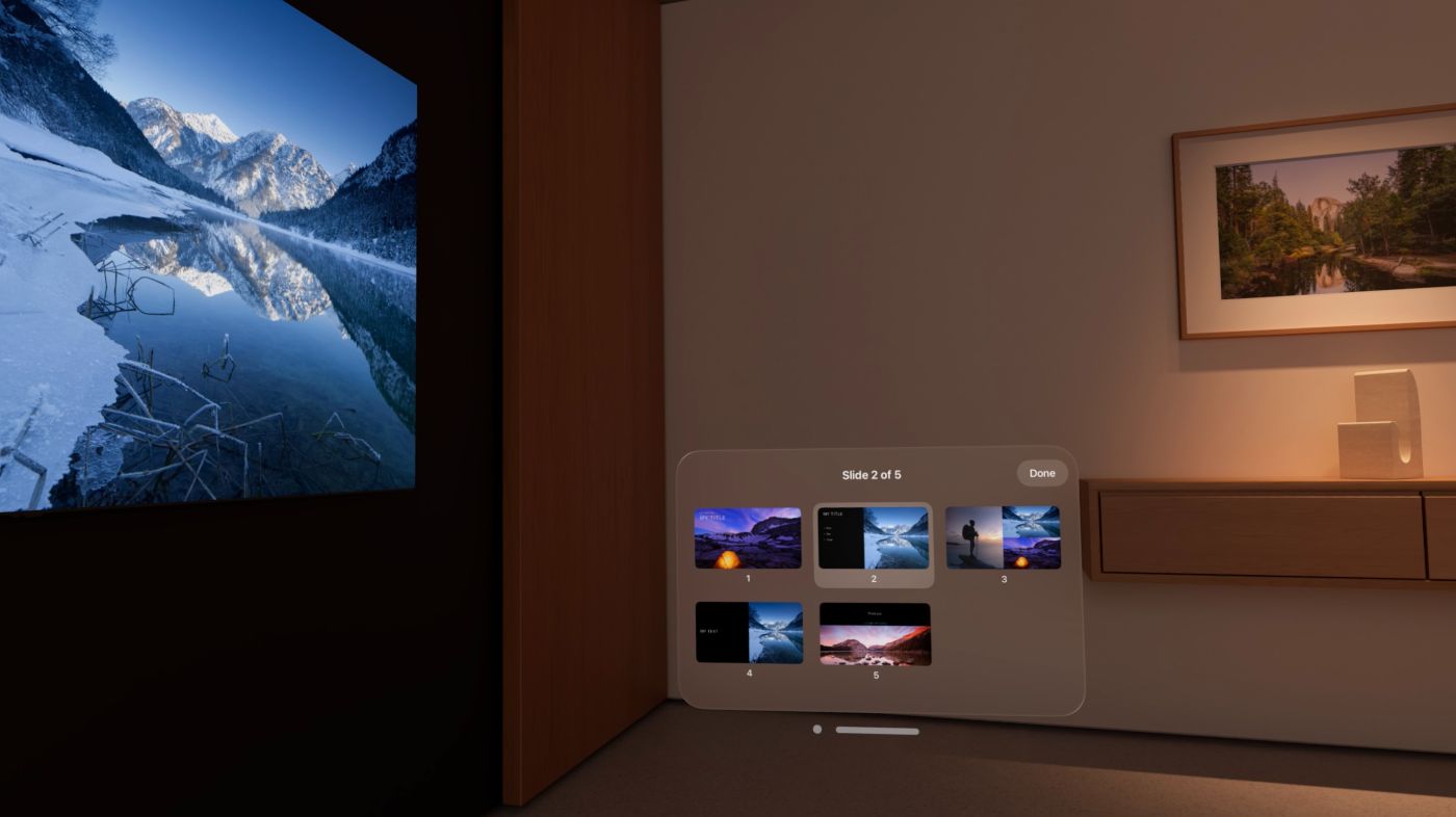 KeyNote, Conference room environment, you can see all your slides