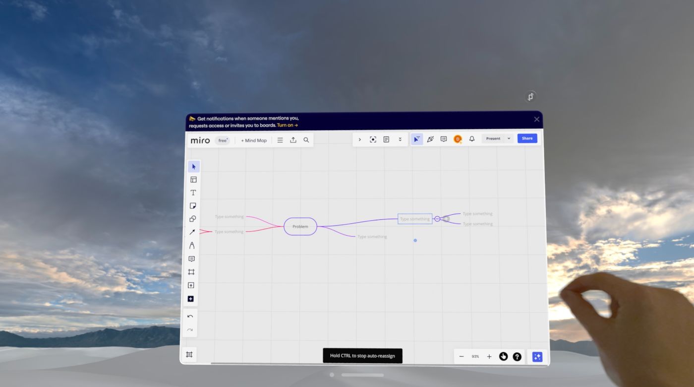 Miro, working with a node