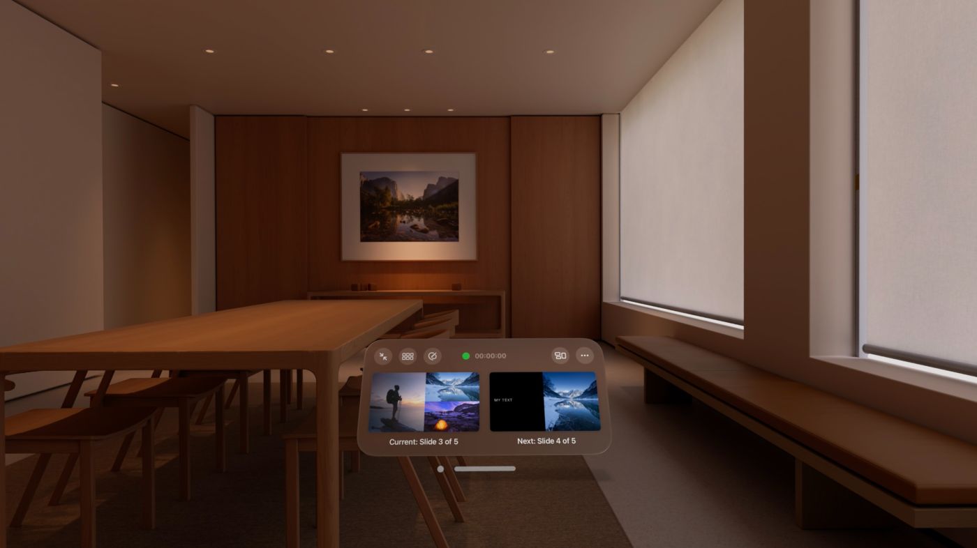 KeyNote, Conference room environment, slides panel