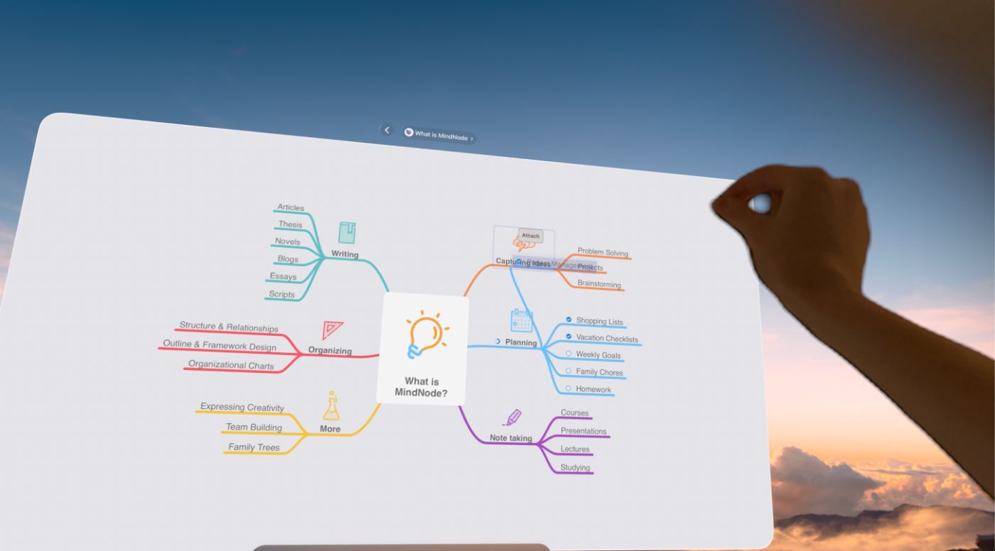 Mind Note, moving a node