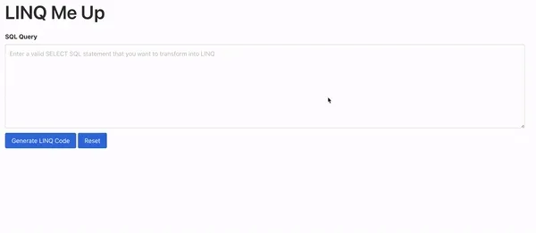 AI in action for converting SQL into LINQ code: LINQ Me Up