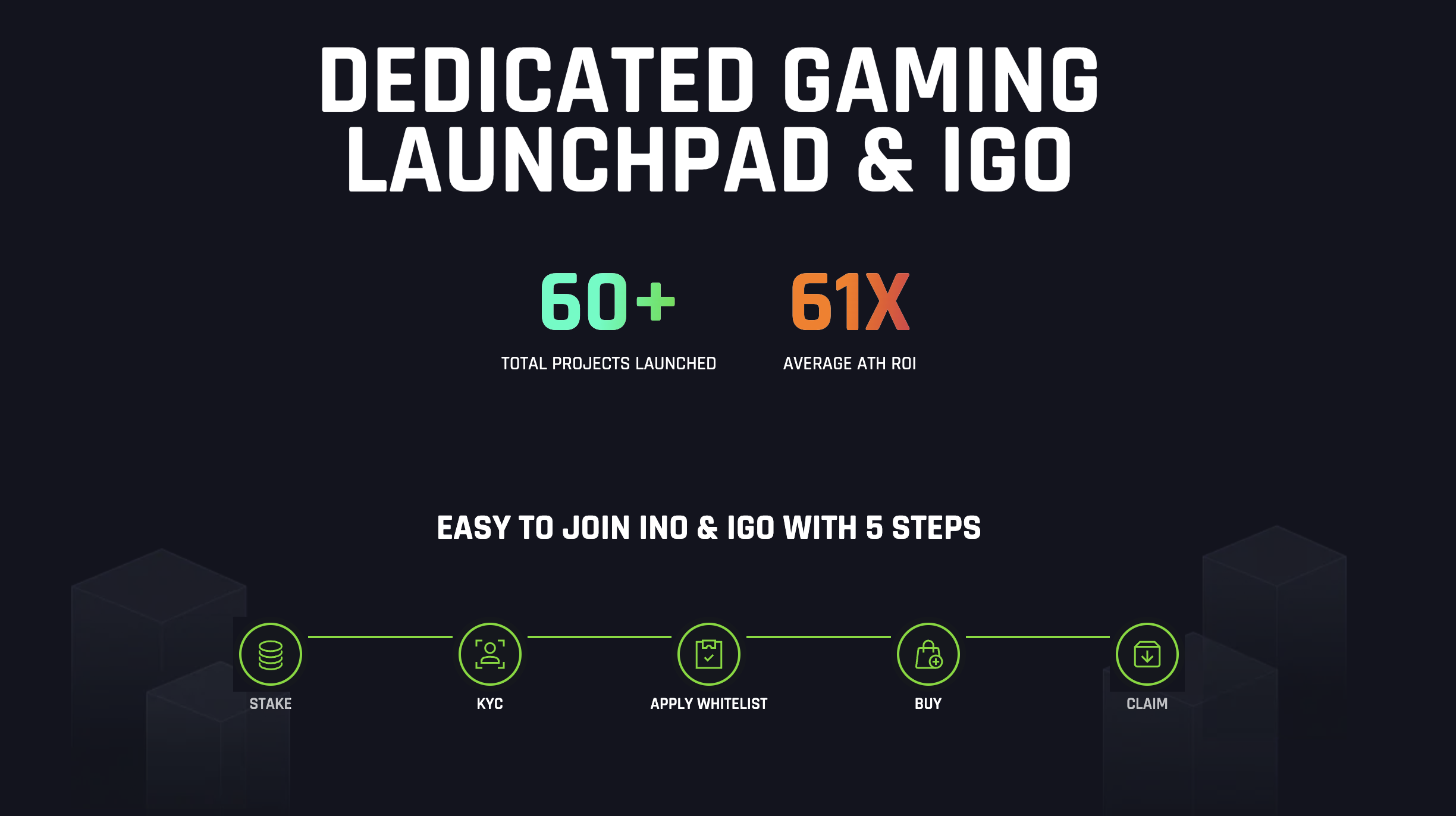 The interface of GameFi launchpad