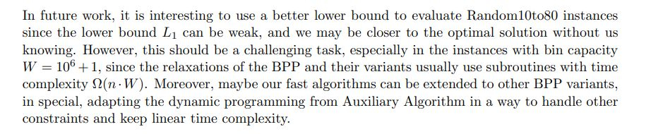 Fast Neighborhood Search Heuristics for the Colorful Bin Packing Problem: Conclusion and References