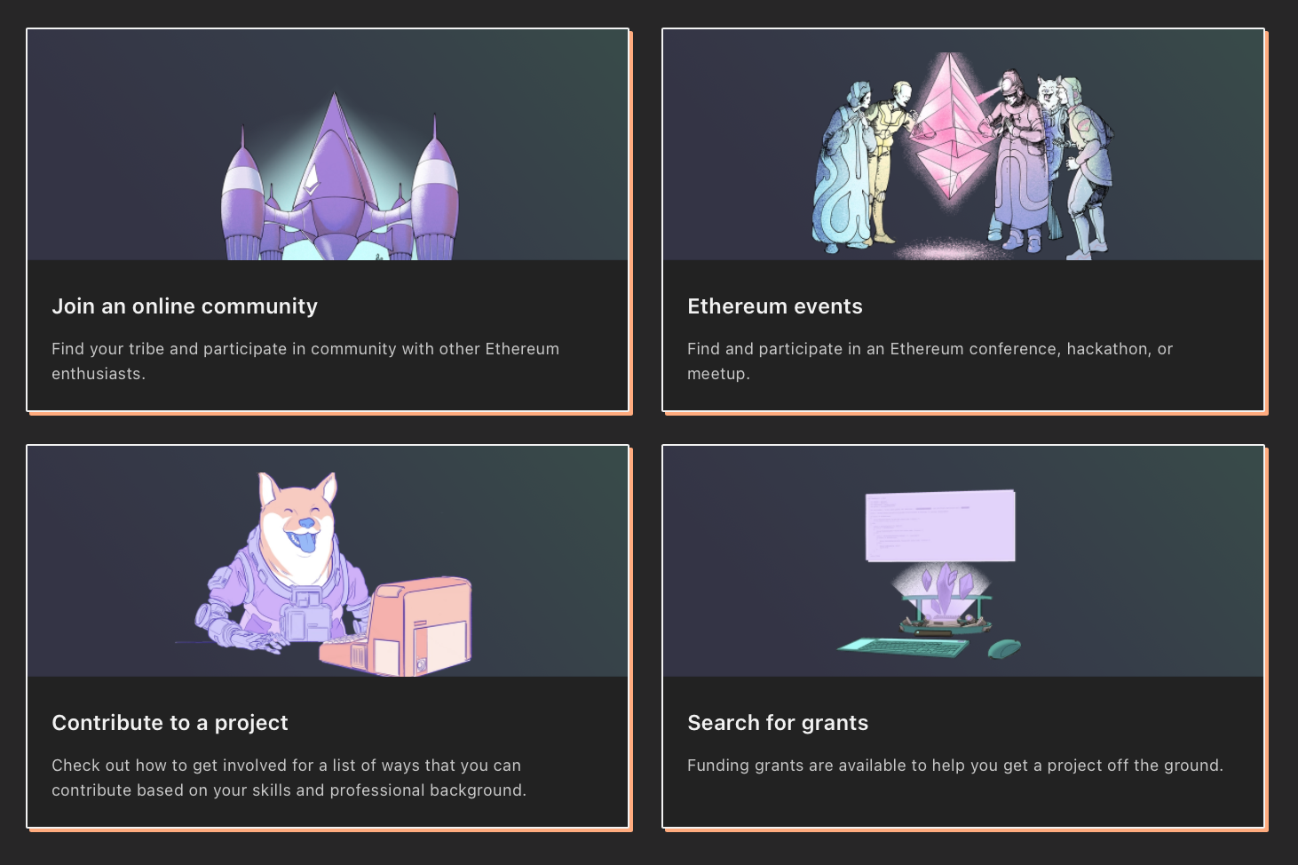 The screenshot from the Ethereum.org website