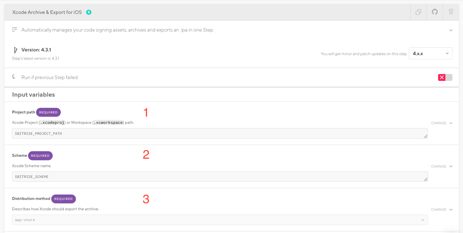Xcode Archive & Export for iOS Input Variables