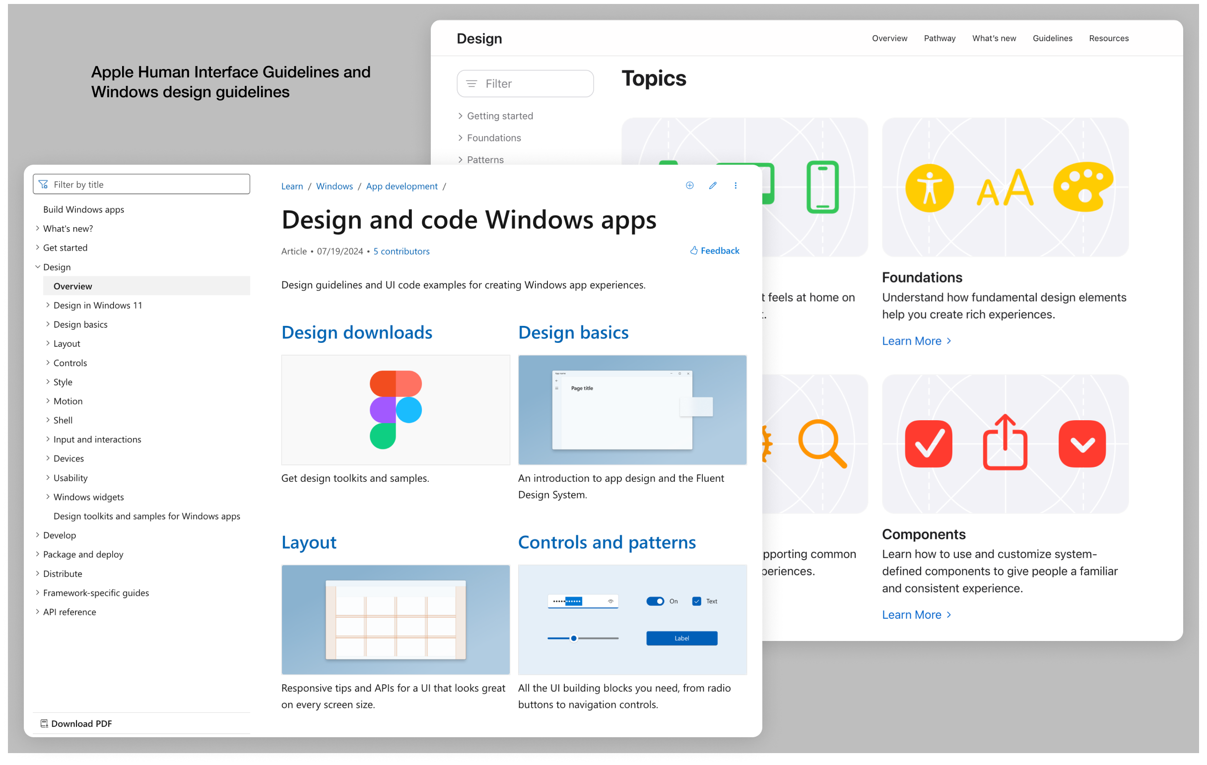 Apple Human Interface Guidelines and Windows Design Guidelines